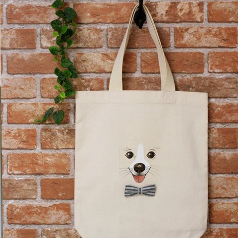 dog face tote bag「だいすき」