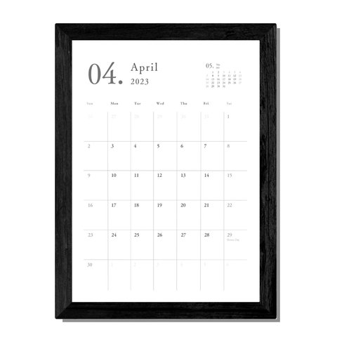 calendar☆A4でシンプルなカレンダー