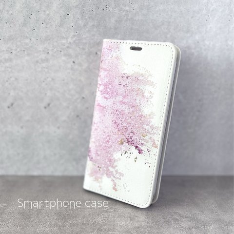 -桜- 花と草木の iPhone 手帳型 スマホケース （内側デザイン入り）