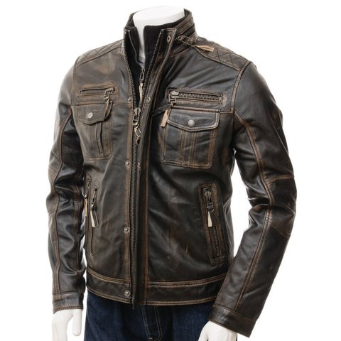 羊革ジャケット 本革 ライダーバイカージャケット 羊革ジャケット Real Leather Rider Biker Jacket