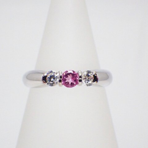 ❤︎【ピンクトルマリン×ダイヤモンド】 ≪シルバー925≫天然石リング 指輪❤︎