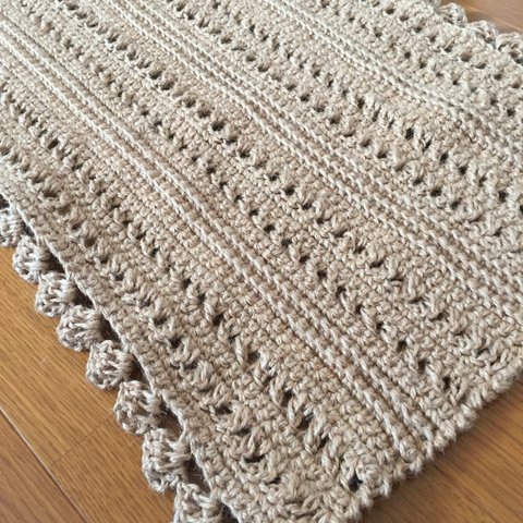 [再販]　麻ひもで編んだ手編みのマット(受注生産)