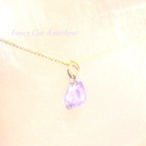 Fancy Cut Amethyst Necklace ファンシーカットアメジスト k18gp/14kgf