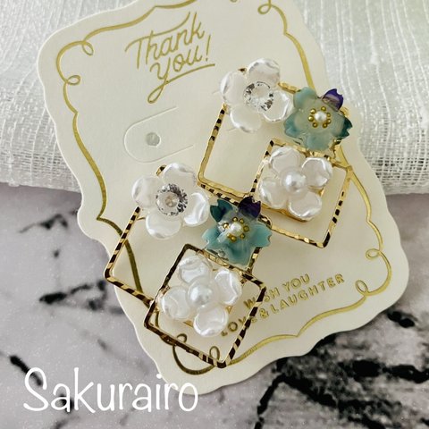 Sakurairo 桜　ブーケピアス