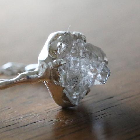 （一点もの・Silver925）大粒ハーキマーダイヤモンドのシルバーリング（10mm・12号）