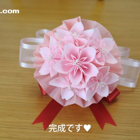 作り方動画付きブーケキットのお取り寄せ【初節句のプレゼントにしたい手作りブーケ】桜(さくら)の折り紙が作れる折り紙ブーケキット♪