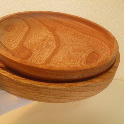 木のお皿　ケヤキ18㎝と16㎝　2枚セット