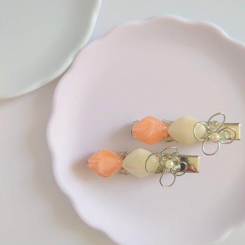 ハンドメイド✨２個セットヘアクリップ