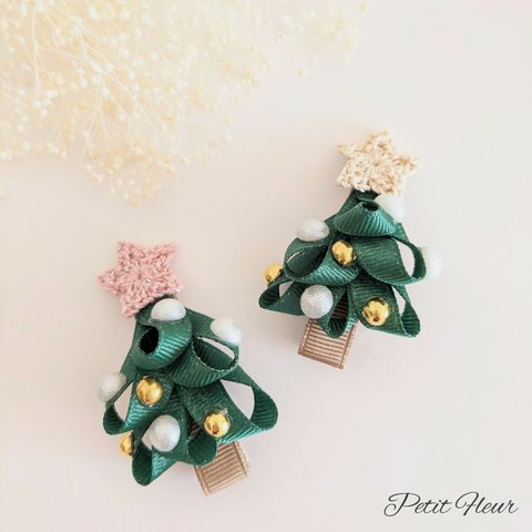 クリスマスツリー 🎄 ヘアクリップ ✨ クリスマス ベビー   ヘアピン 