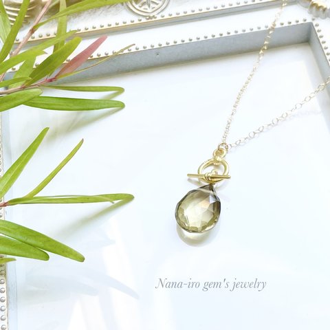 ＊1点もの＊14kgf lemonsmokyquartz necklace