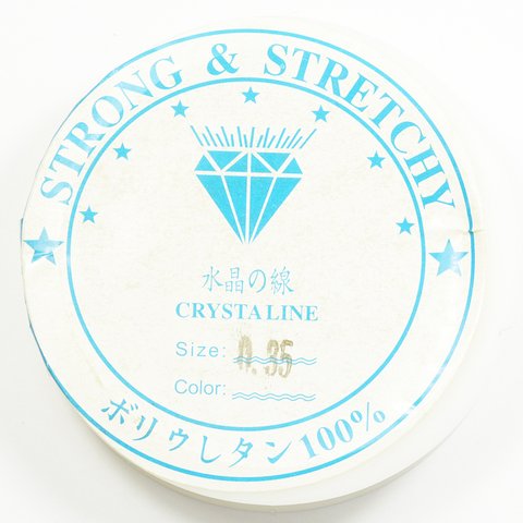 ３巻セット テグス 太さ0.35mm 長さ約40M巻き 透明クリアー 水晶の線 伸びないタイプ