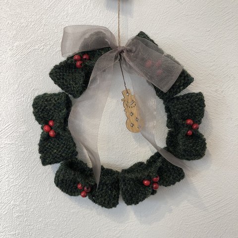 手編みのクリスマスリース