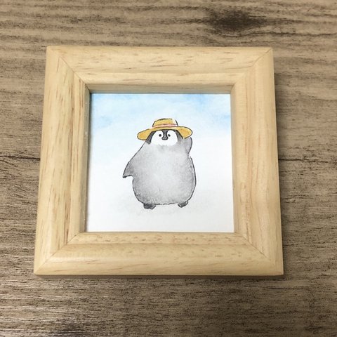 ミニ原画「麦わらペンギン」