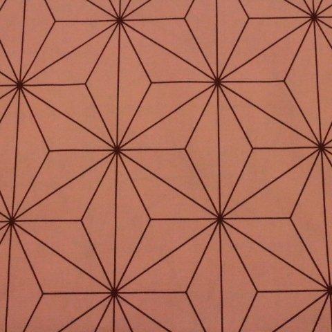 和柄　シンプル　麻の葉模様　ピンク色　110㎝幅×50㎝　ブロード布