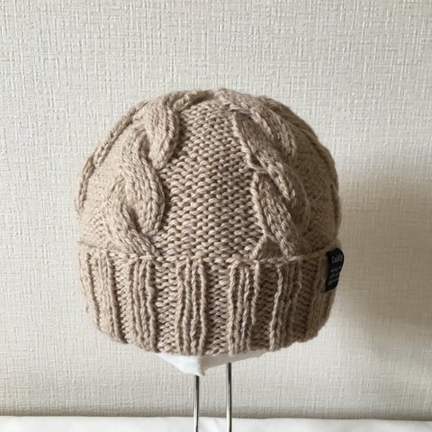 まる型シンプル帽子（ベージュ）