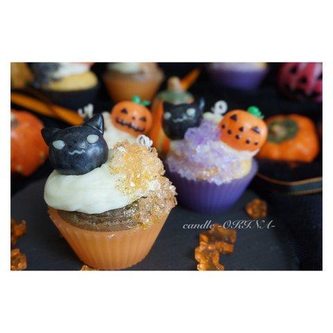 ハロウィンキャンドル《Halloween cupcake candle》Blackcat