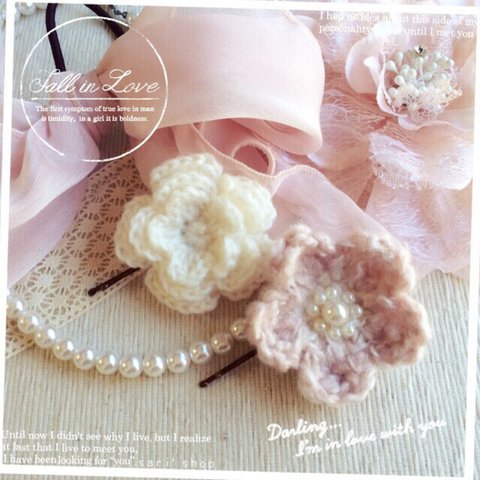 pearl flower pin set.❀