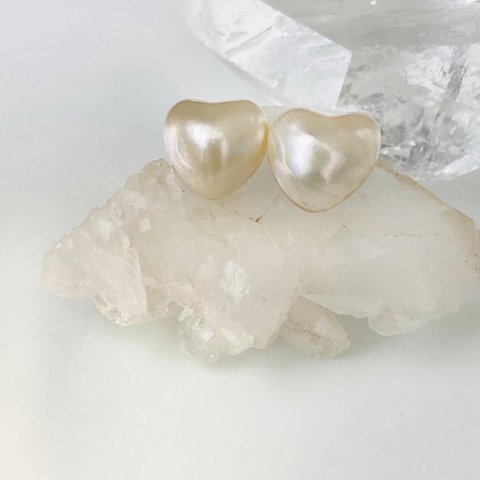 【舞様専用】一点もの　白蝶真珠　ハートのマベスタイル　指輪