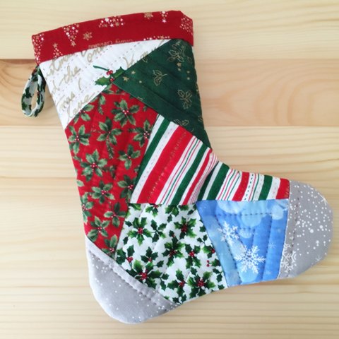 【再開割引中】【特集掲載】❄母が作る パッチワーク クリスマス 靴下 No.3