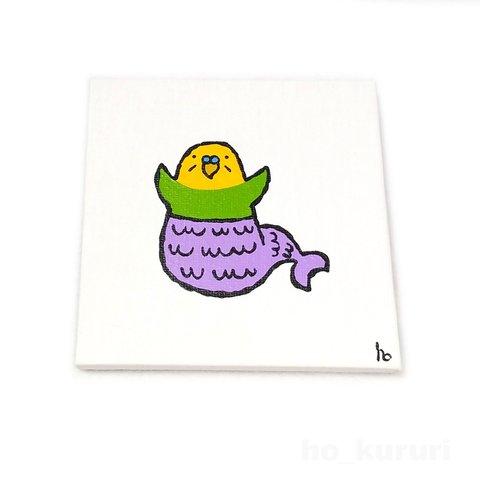 セキセイインコ ミニキャンバス 原画イラスト マグネット 5102