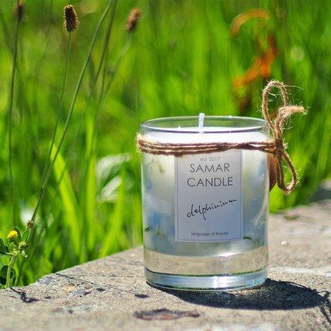 花言葉キャンドル　-DELPHINIUM SAMAR CANDLE-