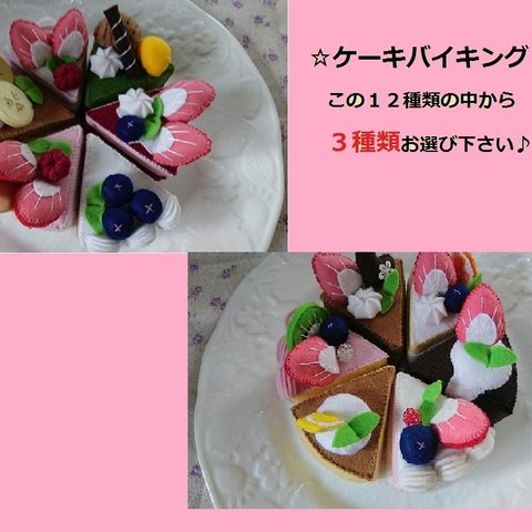 ☆ケーキバイキング☆３種類選んでね♪