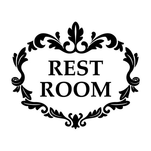 【クリックポスト送料無料】トイレ(REST ROOM) ウォールステッカー ブラック type:A