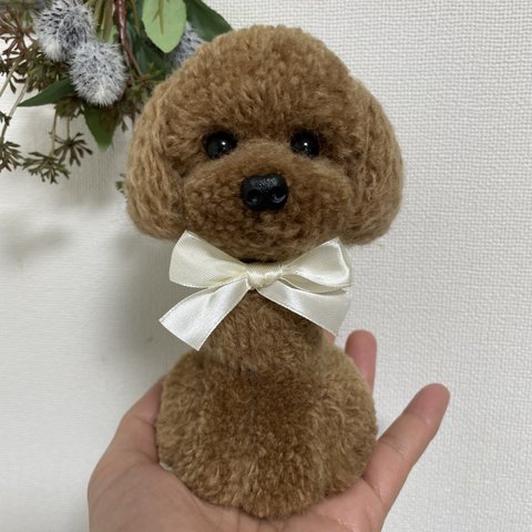 動物ぽんぽん　トイプードル   キャメル（鼻ボタンタイプ）