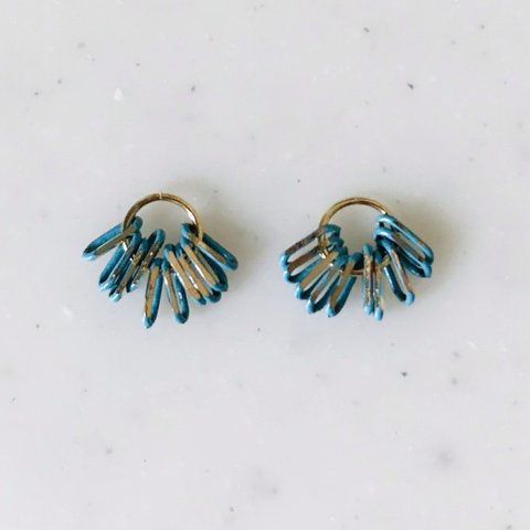 Gold Blue Small Tassels