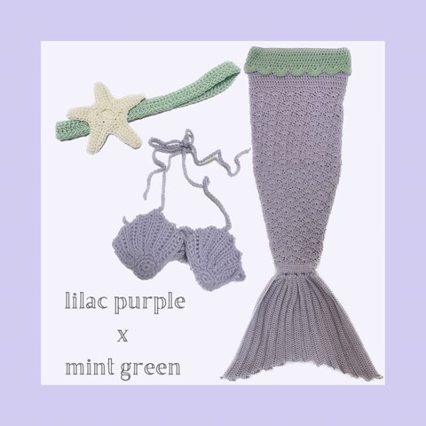 mermaid costume ~ L / lilac purple x mint green ~