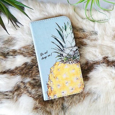 「pineapple」手帳型スマホケース（iPhone・Android対応）#sc-0059-b【受注生産・通常5～6営業日発送】