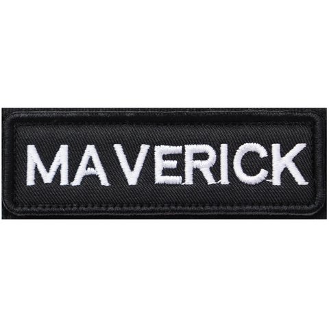 ワッペン MAVERICK（マーヴェリック） マジックテープ（ベルクロ・面ファスナー）着脱式 ミリタリー サバゲー 刺繍パッチ