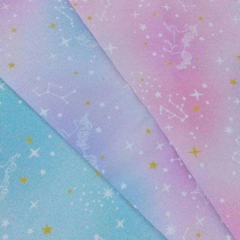 ３枚セット♪ゆめかわ☆ユニコーン星座柄☆パステル☆コットンオックス