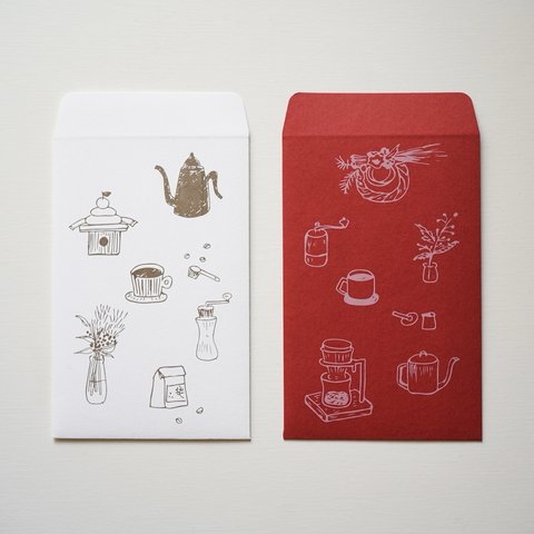 𓃲  紅白　オリジナルイラスト　ポチ袋　お正月　新年