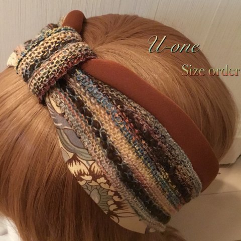 編み生地ヘアバンド