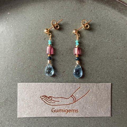 Shiori :  Aquamarine Earring