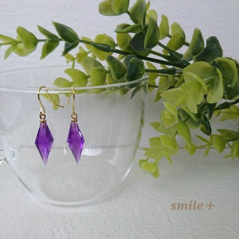 PURPLE mini ペンデュラム ピアス / イヤリング