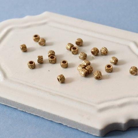 真鍮生地デザインメタルロンデルビーズ 2.5×3mm(20個)