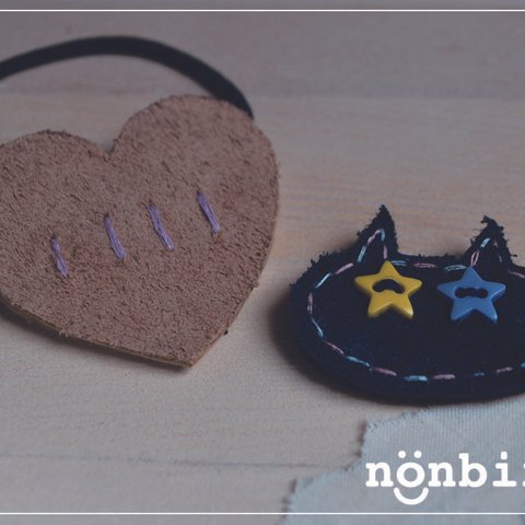 nyanko-pin and heart-kamigomu