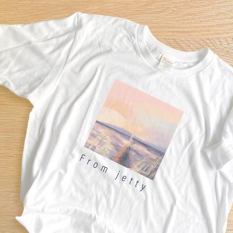 【Tシャツ】桟橋から｜amanico　風景画Tシャツ