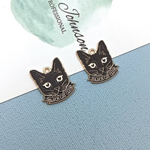 猫 チャーム ピアスパーツ アクセサリーパーツ モチーフ 2個入り