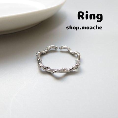 【リング】14号位　ウェーブ　シルバーリング　指輪パーツ　プチプラ　指輪