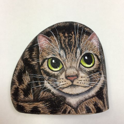 石猫オブジェ(カード立て・キジトラ)