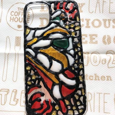 ガラス絵の具蝶の羽iPhoneケース