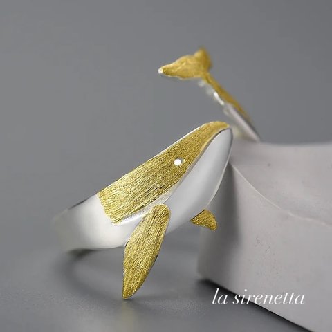 受注製作 リング 指輪 ＊ lucky whale free size ring