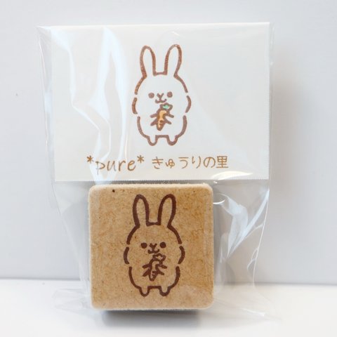 【消しゴムはんこ】うさぎ にんじん持ってる