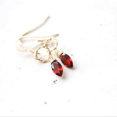 14KGF garnet pierce [kgf0529]