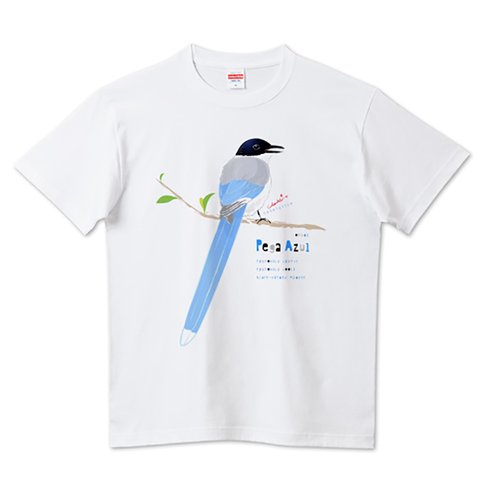 PEGA AZUL オナガ 野鳥 スケッチ Tシャツ お試し版 0500