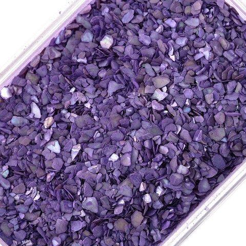 シェルパーツ パウダー 紫 50g 2ー4mm ネイル 貝殻 レジン ネイルアート デコレーション クラッシュシェル パーツ BD3367
