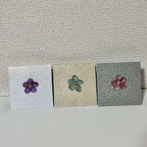 立体　花　シンプルメッセージカードです！3枚セット900円です。